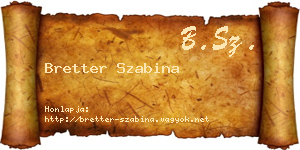 Bretter Szabina névjegykártya