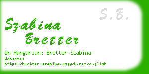 szabina bretter business card